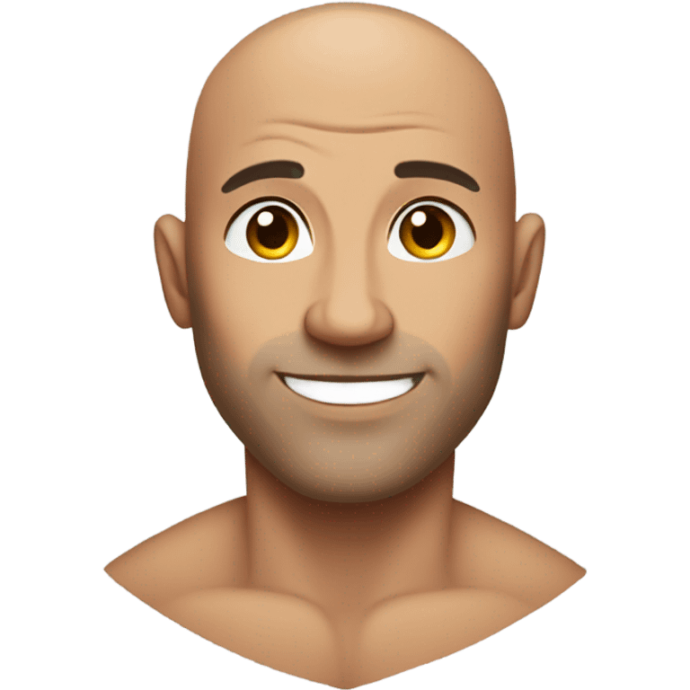 handsome shirtless bald man gay emoji