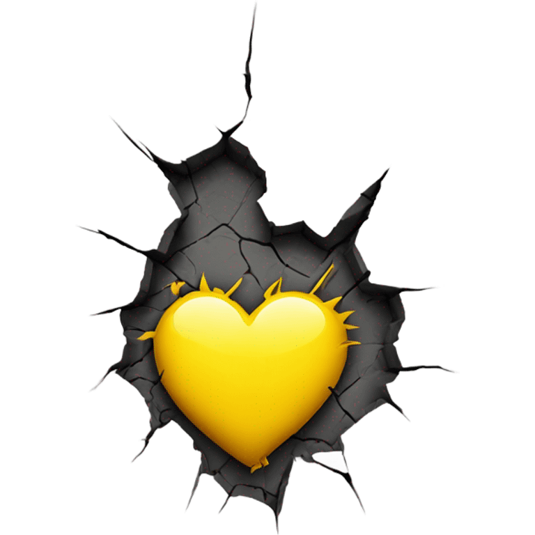 Yellow broken heart emoji