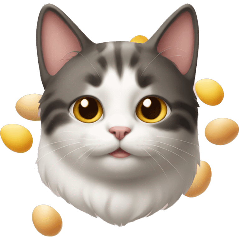 Cat and eggs emoji