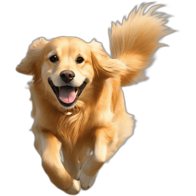 golden retriever running after frisbee emoji