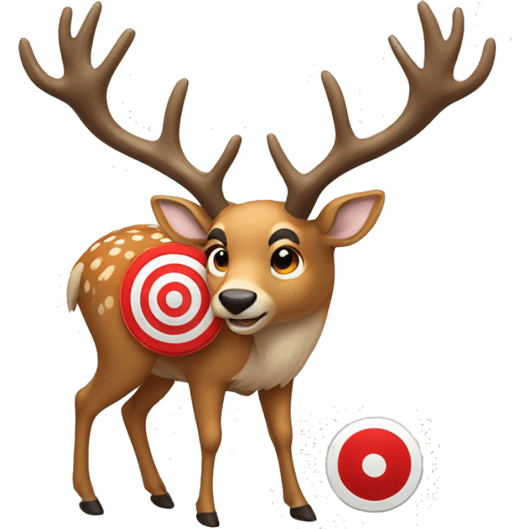 Deer holding a target emoji