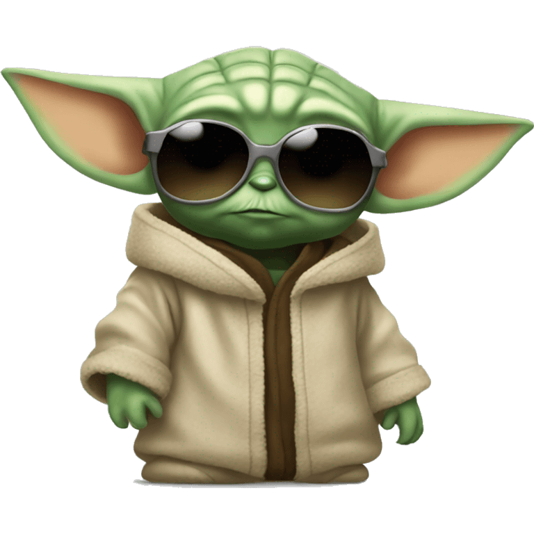 Baby Yoda wearing sunglasses emoji