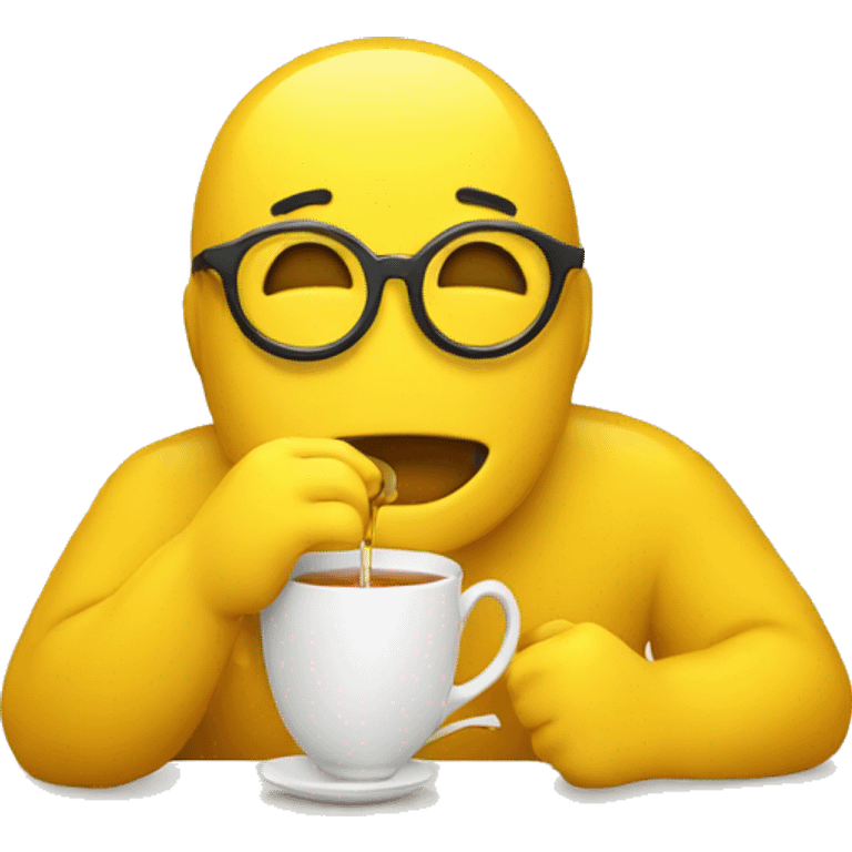 yellow emoji sideeying drinking tea emoji