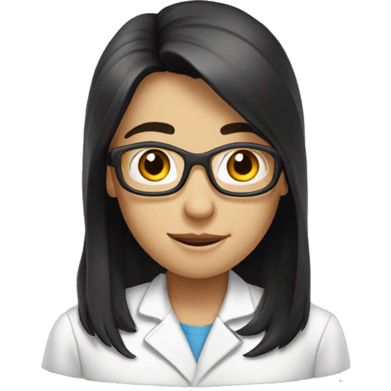 chemistry student with black long hair and white skin emoji