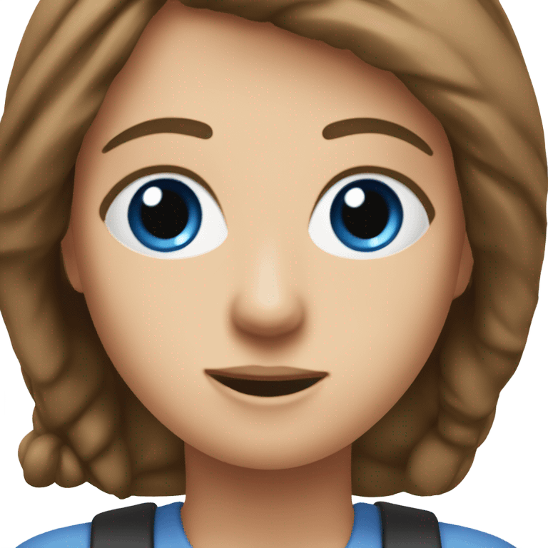 Create a female PE teacher emoji. She MUST have blue eyes. Brown hair. And a whistle around her neck. emoji