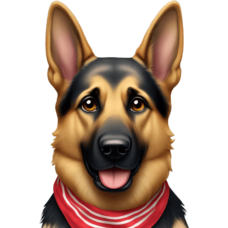 German shepherd weighs 90 pounds wearing USA bandana  emoji