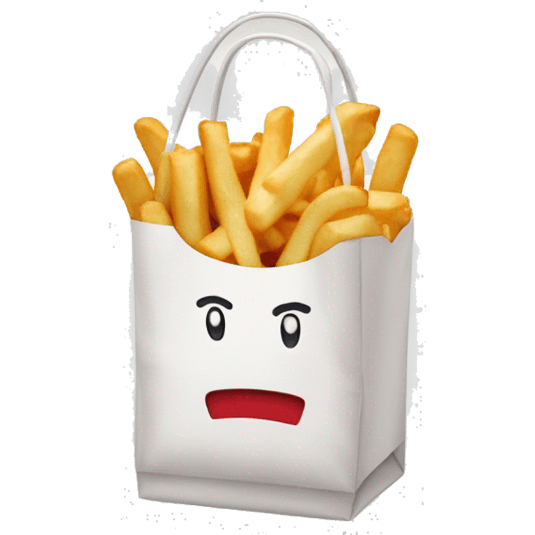 fast food bag that’s white and has the chick-fil-a logo emoji