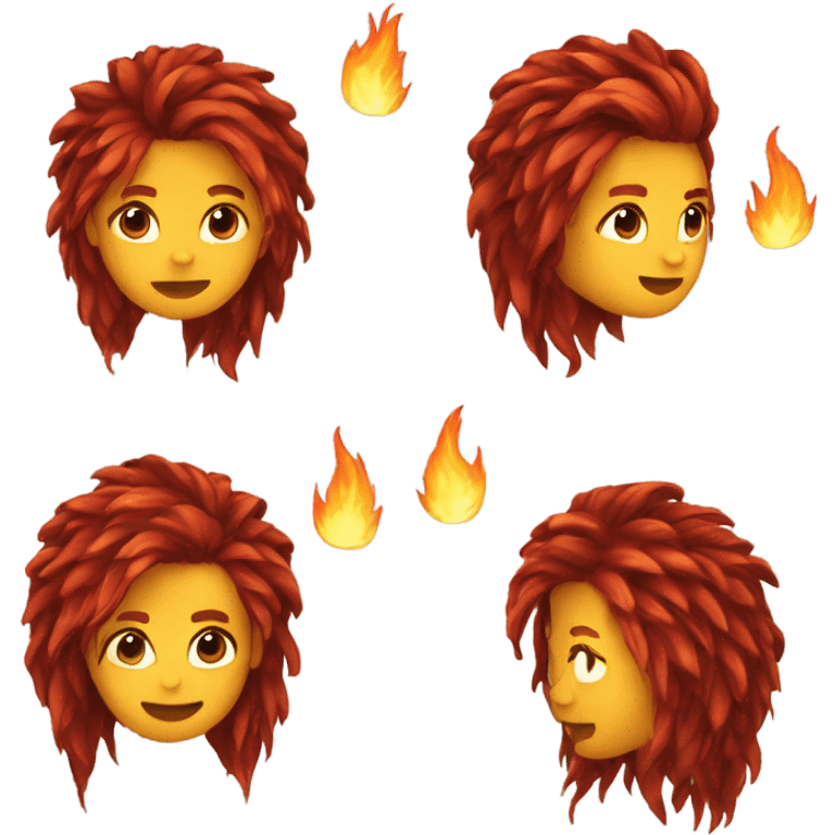 Fire hair emoji