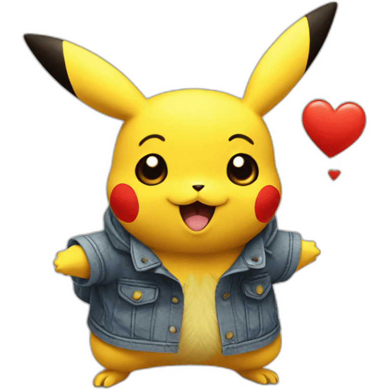 Pikachu with heart emoji