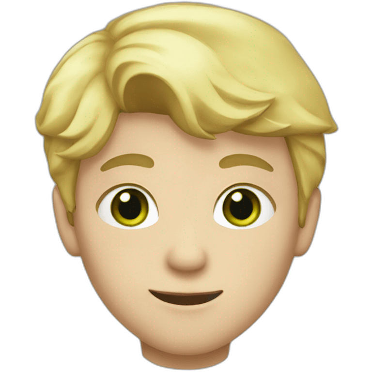 A boy with blond hair, green eyes emoji