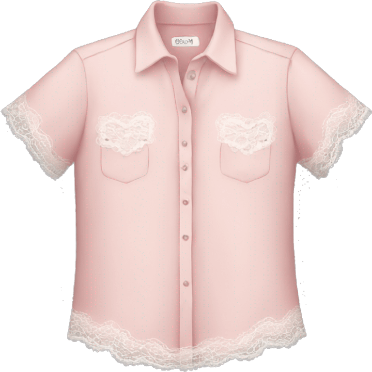 light pink Shirt with lace emoji