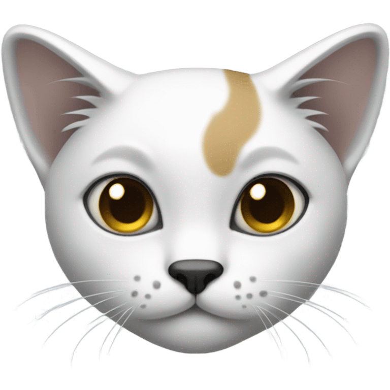 gato blanco con manchas negras y doradas emoji