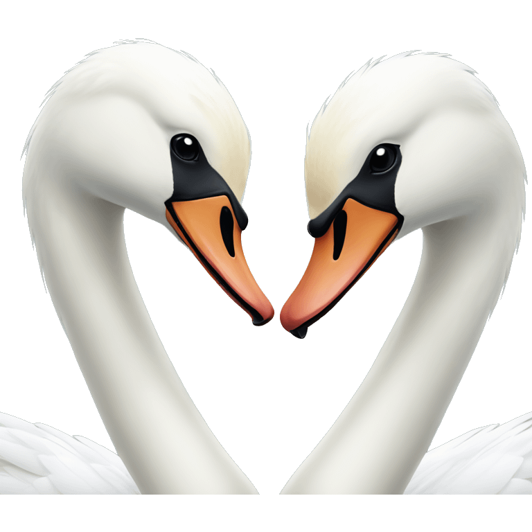 Two swan making a heart shape emoji