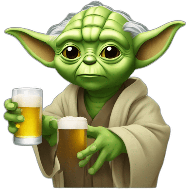 Yoda qui bois une bière emoji