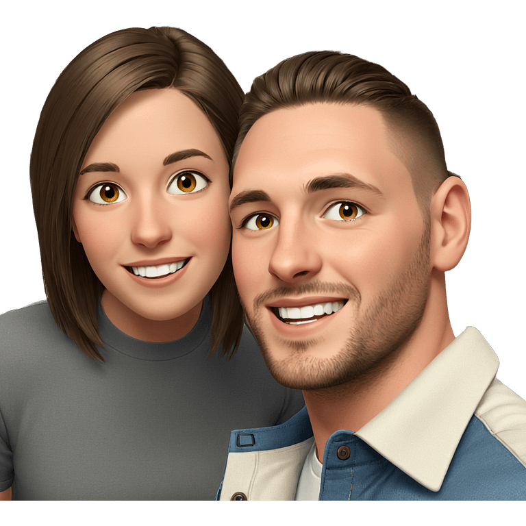 smiling girl with boys indoors emoji