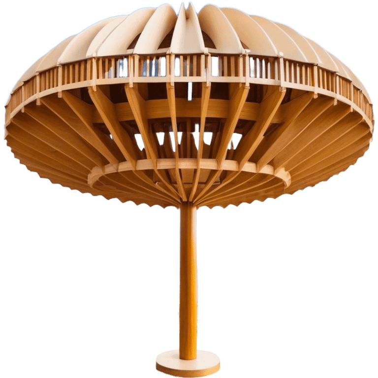 Cinematic Realistic Metropol Parasol Landmark Emoji, depicted with a modern wooden structure set against a vibrant cityscape rendered with detailed textures and dynamic, contemporary lighting. emoji