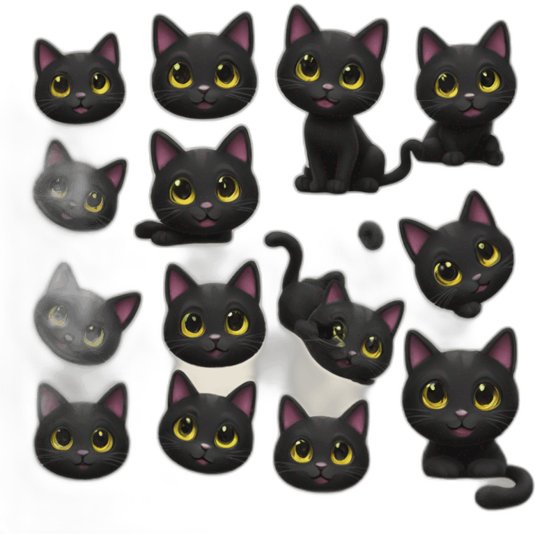 cheerful black cat emoji