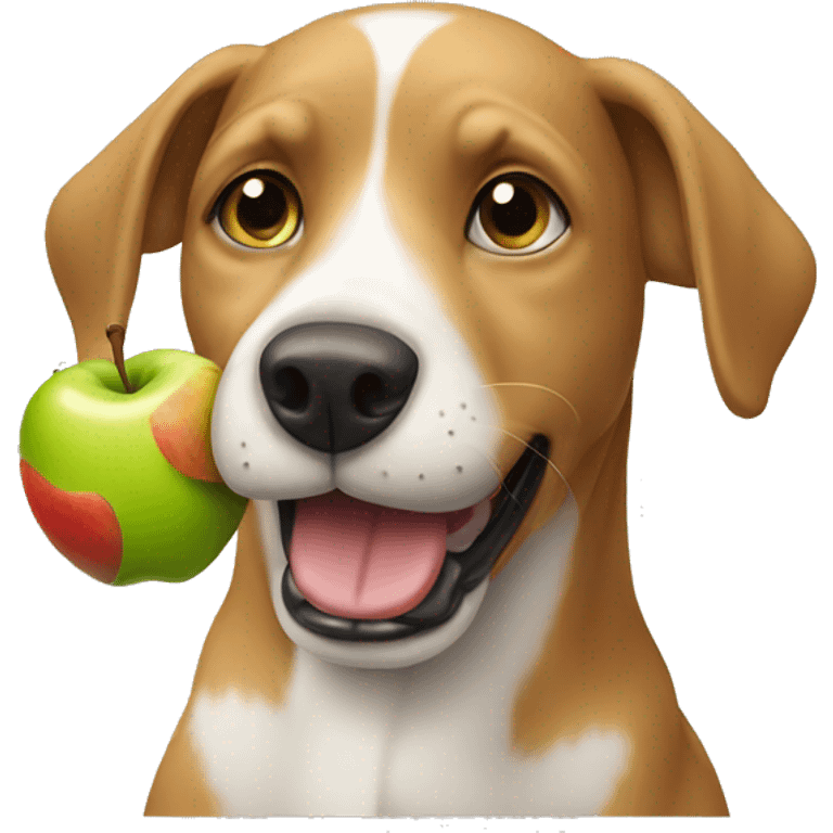 Dog eating apple emoji