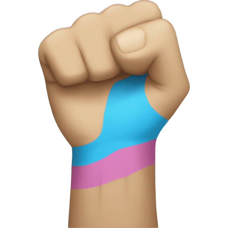 make a fist Holding the trans flag  emoji