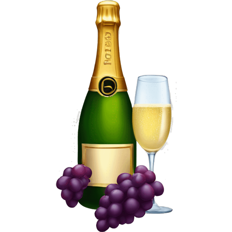 Champagne and grapes emoji