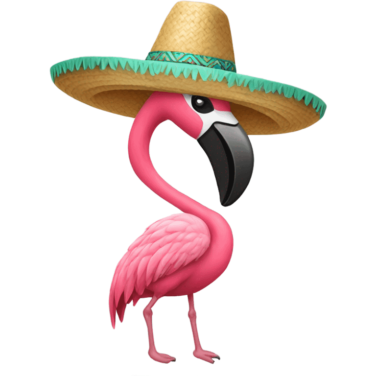 Flamingo with a sombrero  emoji