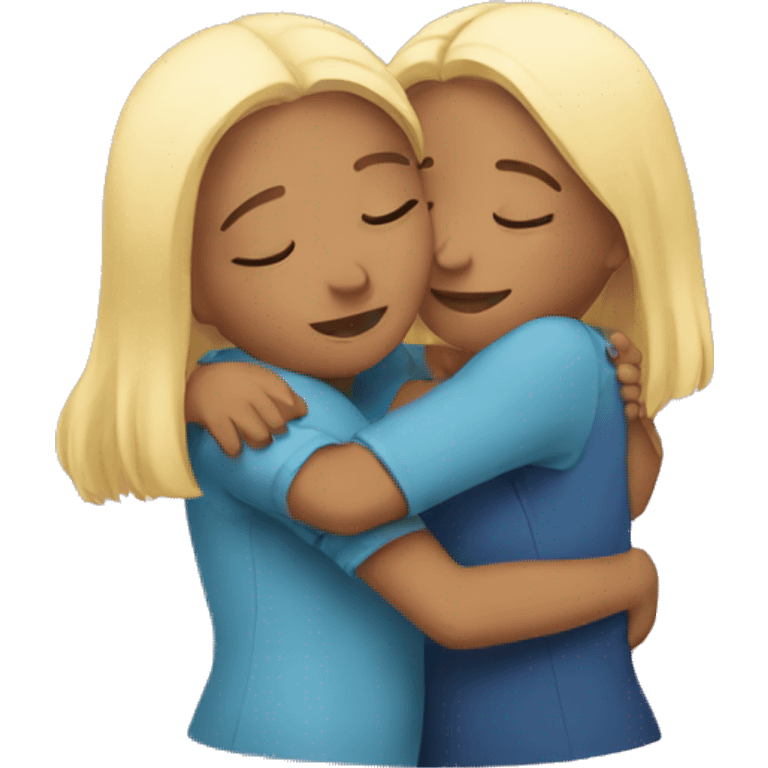 Two girls cuddling emoji