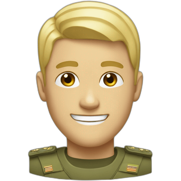 Blonde guywith a militar haircut smiling emoji