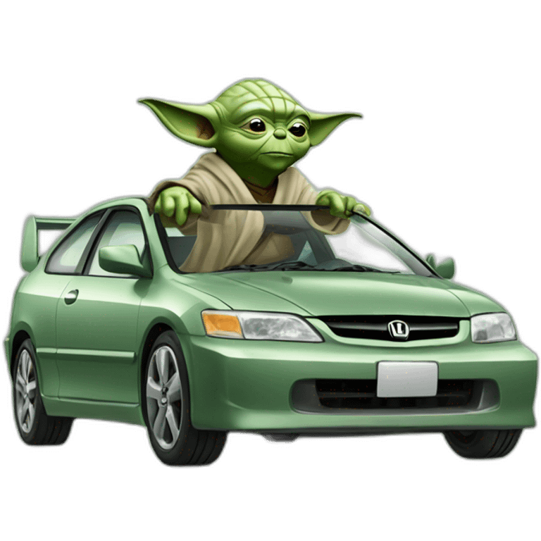 Yoda driving 2001 Honda civic emoji