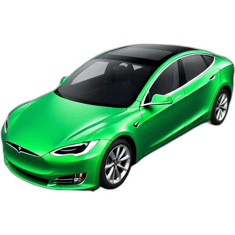 green tesla taxi car emoji