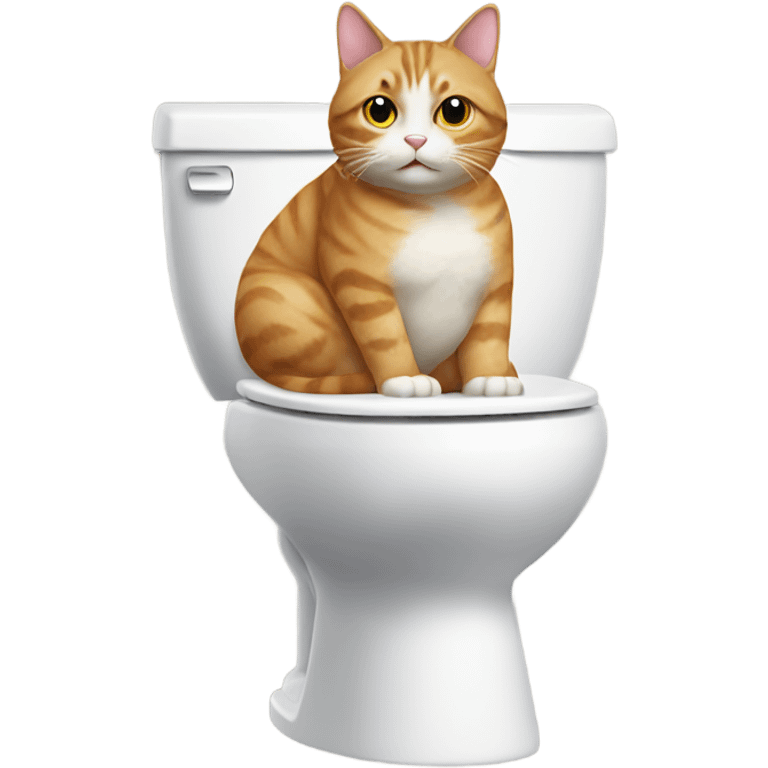 cat sitting on toilet emoji