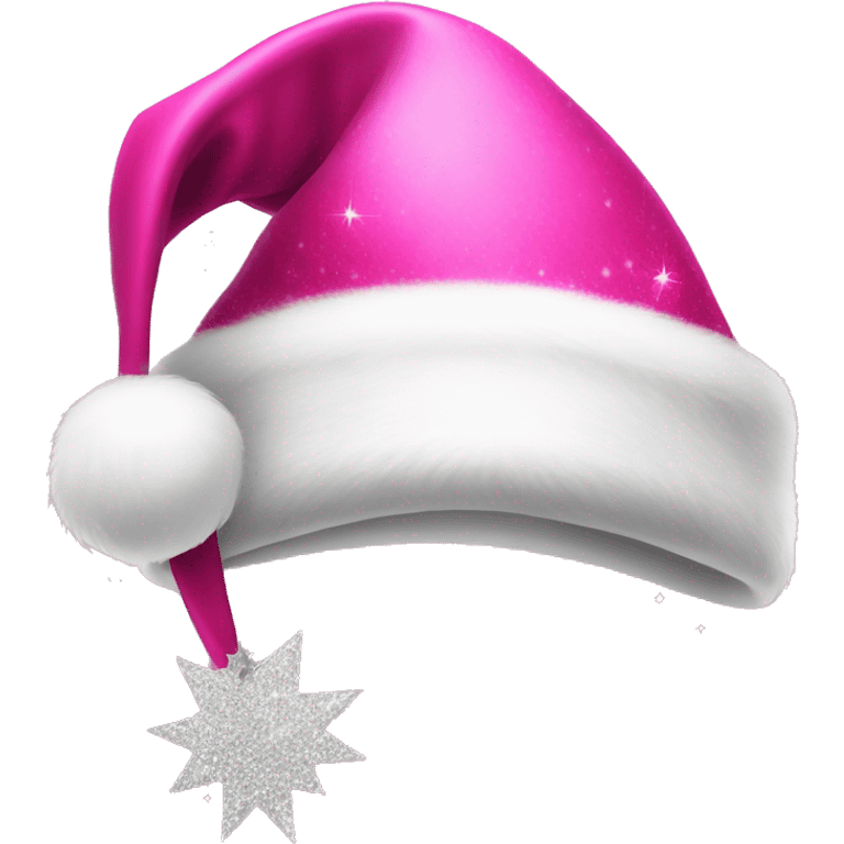 Pink Santa hat with sparkles emoji