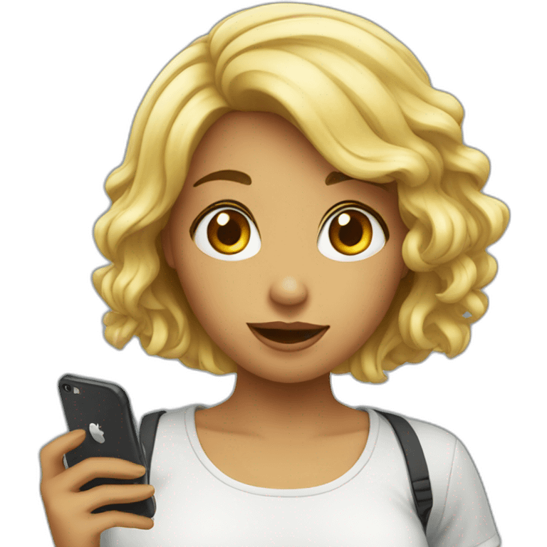 girl with i-phone emoji