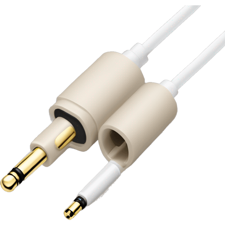 beige stereo adapter mini jack to big jack for headphones cable emoji