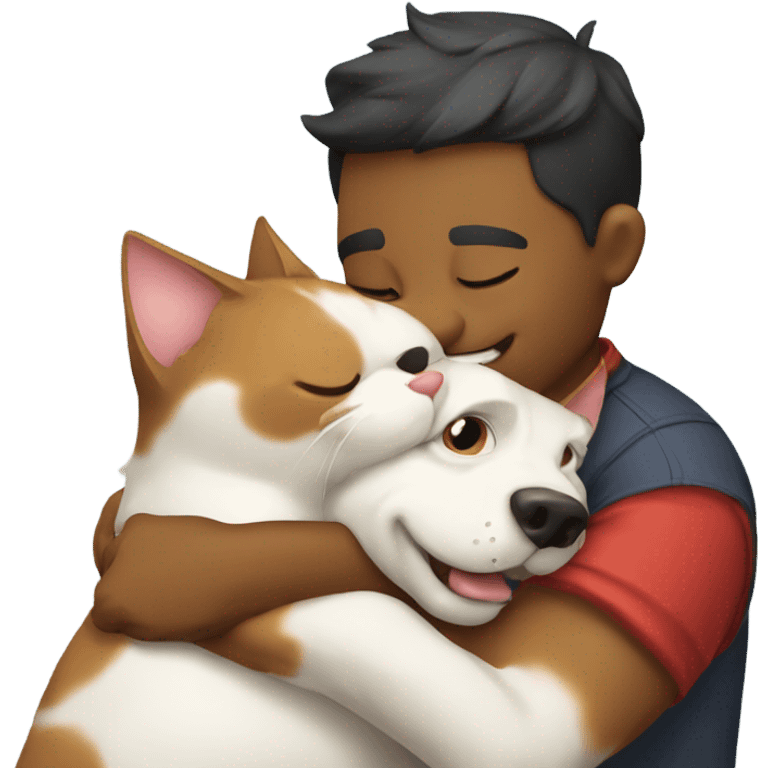 Cat hug a dog emoji