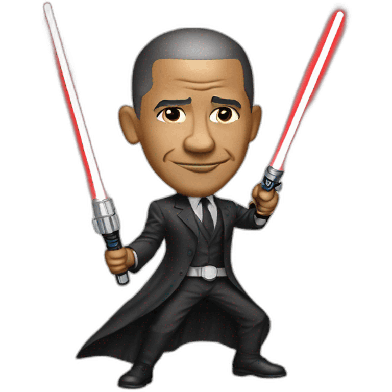 President obama with a lightsaber emoji