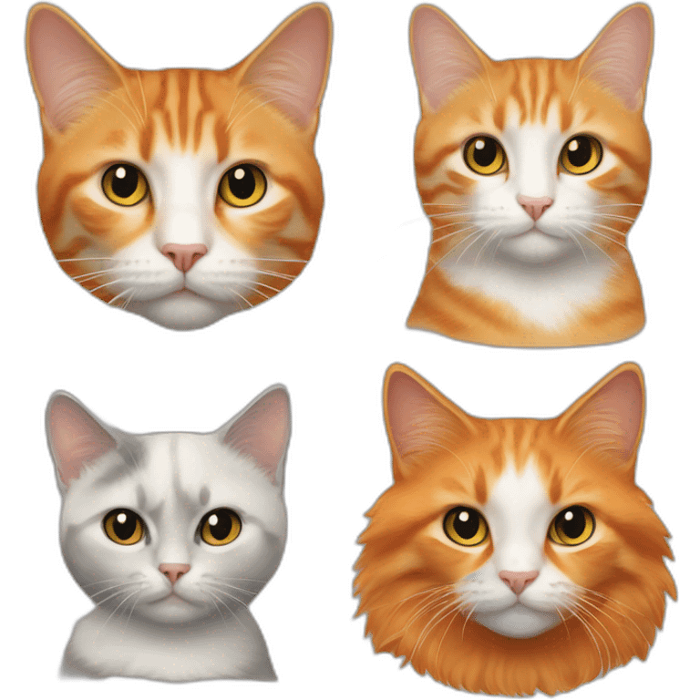 Caucasiab-Mom-dad-daughter-orange-cat-black-and-white-cat emoji