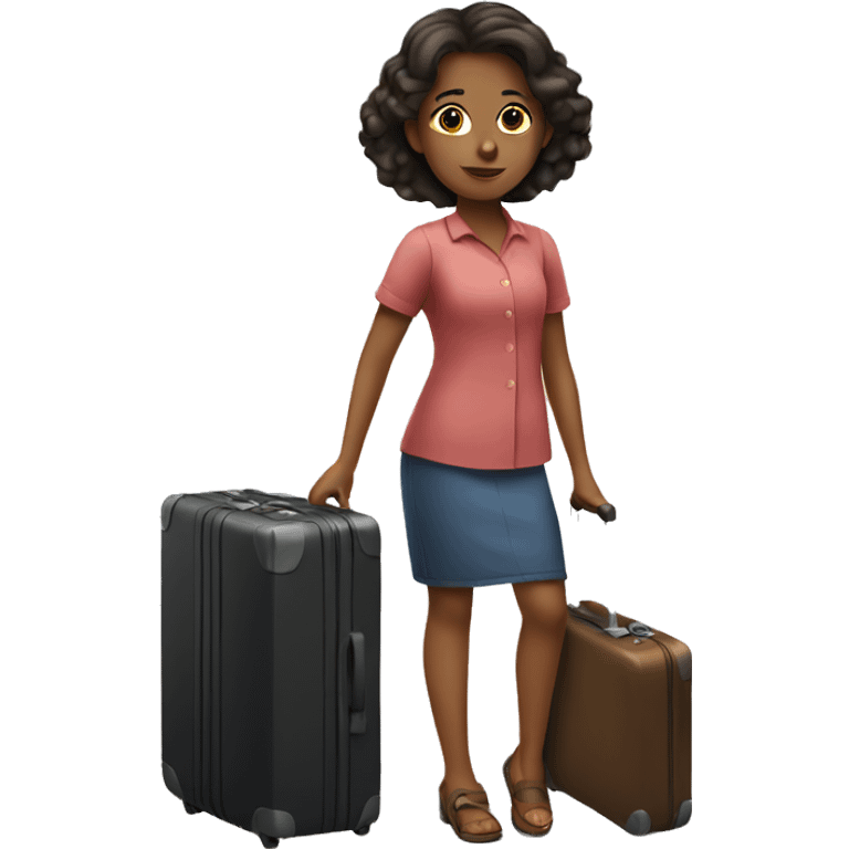 Girl with suitcase emoji