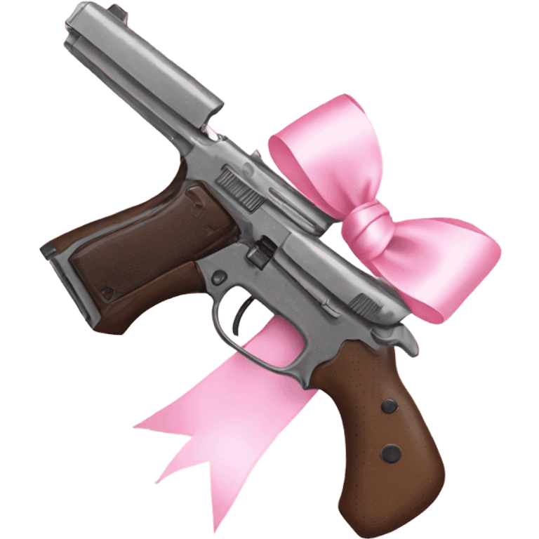 gun with light pink bow ribbon  emoji