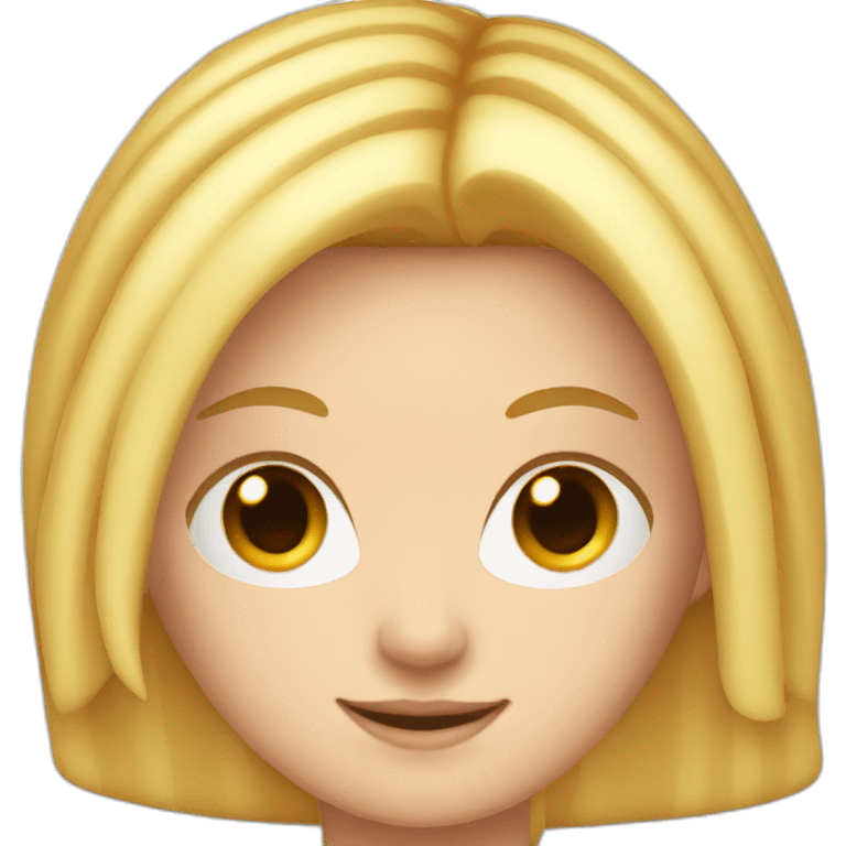 short white girl with stright long blonde hair and red strips in hair emoji