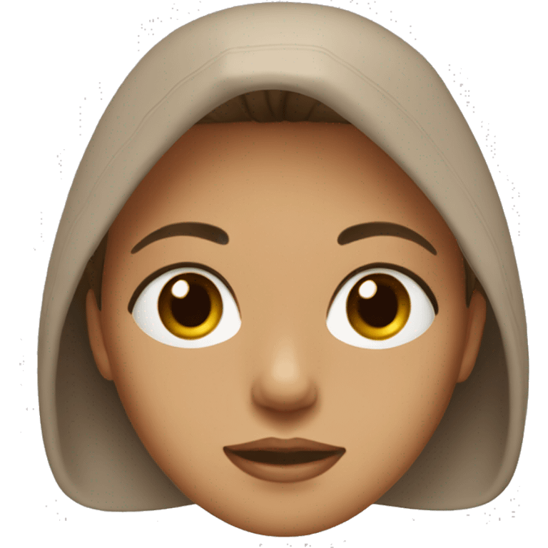 girl with hazel eyes,thin eyebrows,light brown hair,with hooded eyes emoji