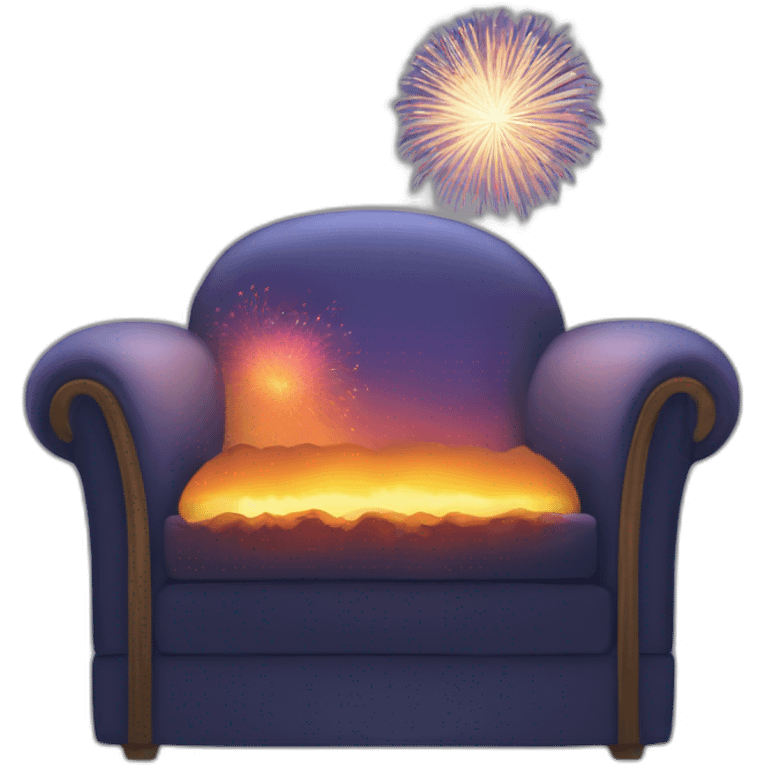 couché de soleil et feu d'artifice emoji