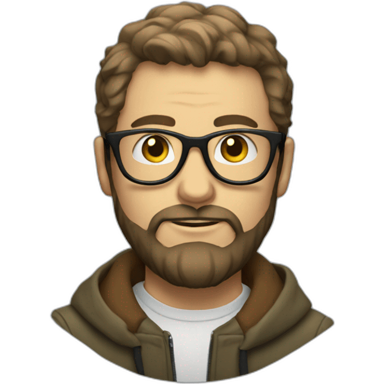 Dan with hipster beard and glasses emoji