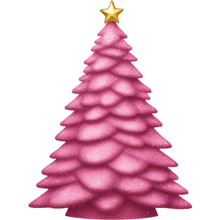 Large pink Christmas tree decorated with glitter  emoji