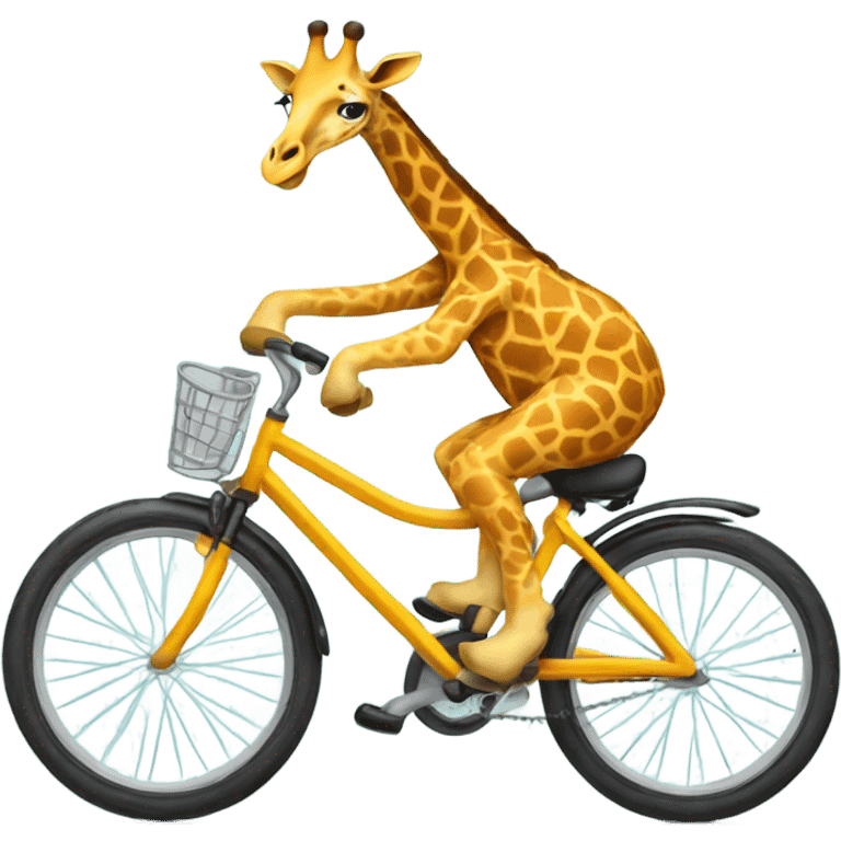 Giraffe riding a bike emoji