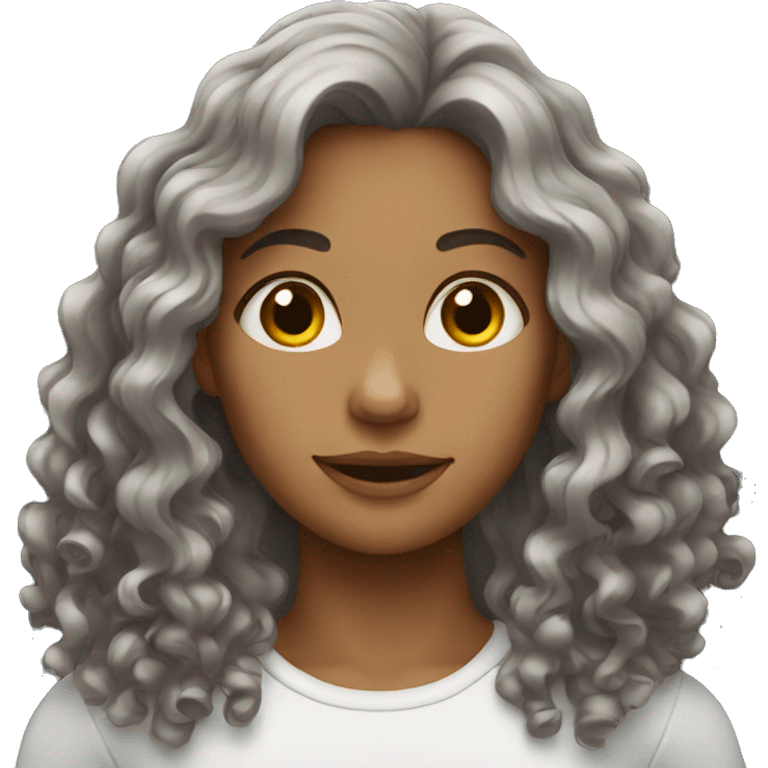 Female with long curly hair emoji