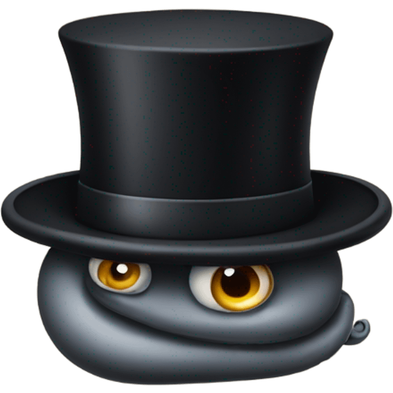 Worm with a top hat emoji