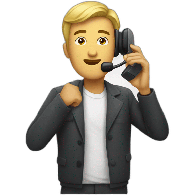 persona parada, hablando por teléfono  emoji