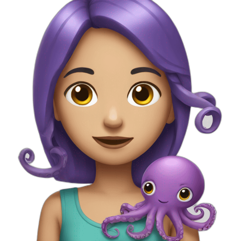 girl with octopus emoji