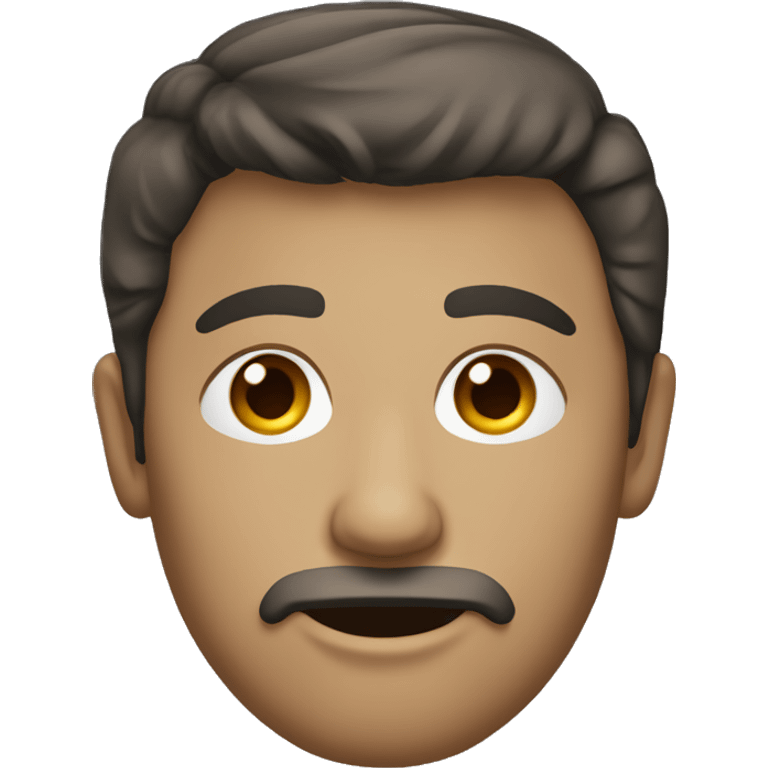 hombre adulto, ojos azules, pelo castaño oscuro emoji