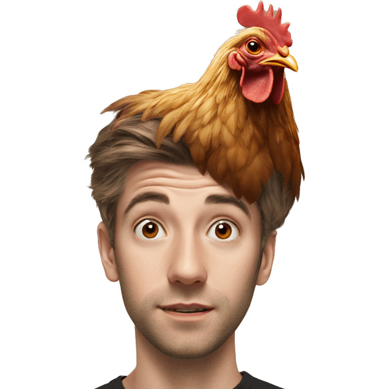 Chicken on a man’s head  emoji